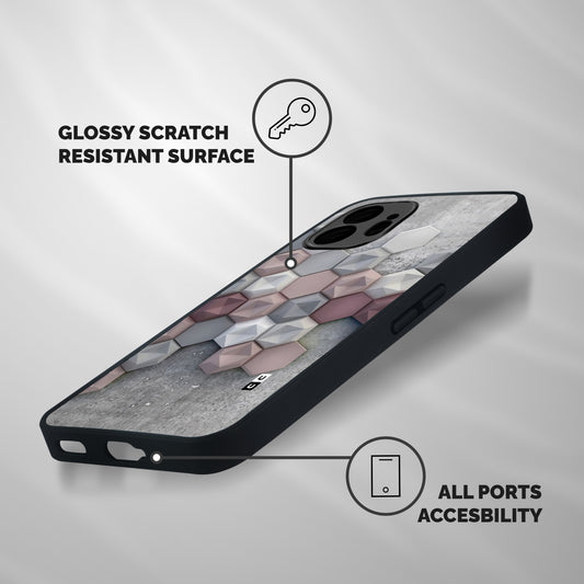 Cute Hexagonal Pattern Shockproof Hybrid Protection (Metal + TPU) Back Case Cover