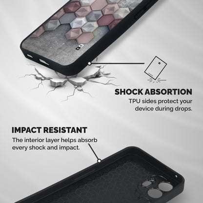 Cute Hexagonal Pattern Shockproof Hybrid Protection (Metal + TPU) Back Case Cover