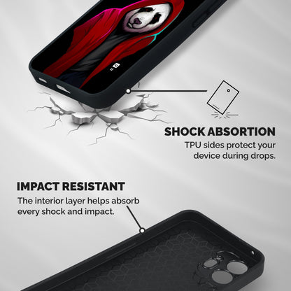 Cute Hoodie Panda Shockproof Hybrid Protection (Metal + TPU) Back Case Cover