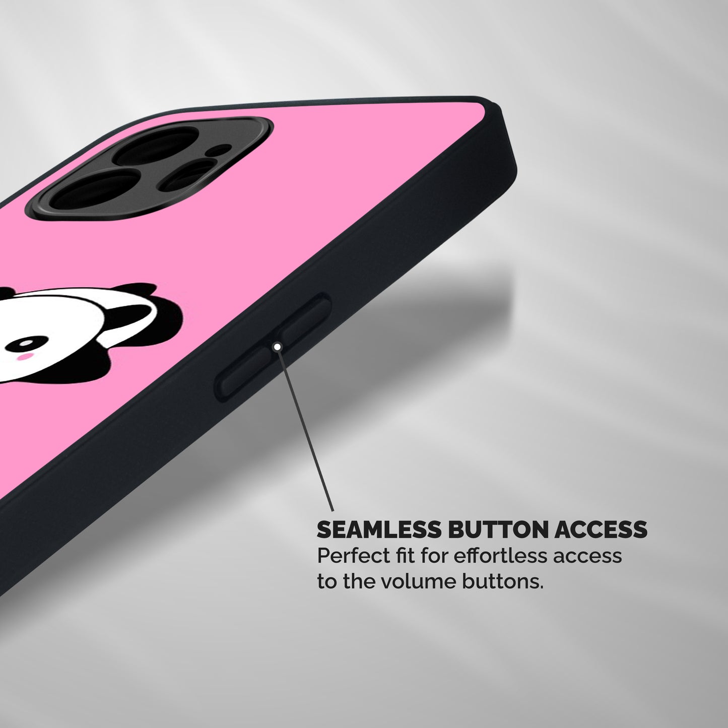 Cute Lazy Panda Shockproof Hybrid Protection (Metal + TPU) Back Case Cover