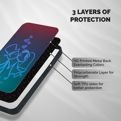Cute Love Shockproof Hybrid Protection (Metal + TPU) Back Case Cover