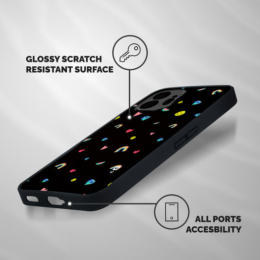Cute Multicolor Shapes Shockproof Hybrid Protection (Metal + TPU) Back Case Cover