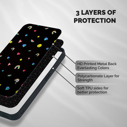 Cute Multicolor Shapes Shockproof Hybrid Protection (Metal + TPU) Back Case Cover