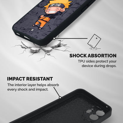 Cute Naruto Uzumaki Shockproof Hybrid Protection (Metal + TPU) Back Case Cover