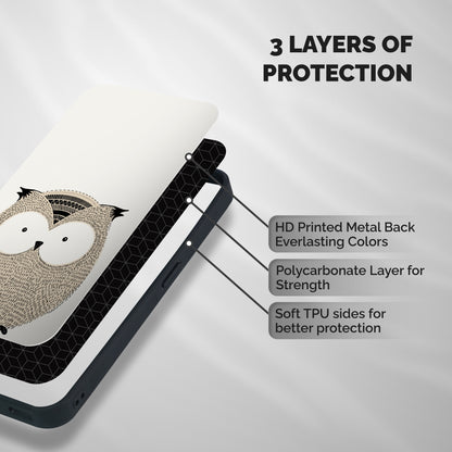 Cute Owl Shockproof Hybrid Protection (Metal + TPU) Back Case Cover