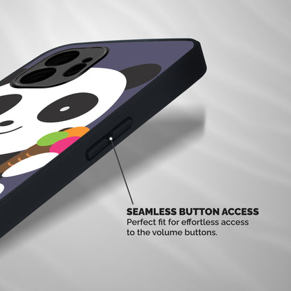 Cute Panda Blue Shockproof Hybrid Protection (Metal + TPU) Back Case Cover