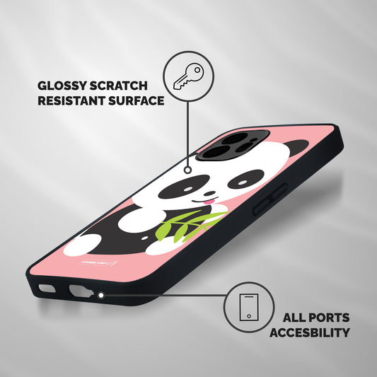 Cute Panda Pink Shockproof Hybrid Protection (Metal + TPU) Back Case Cover