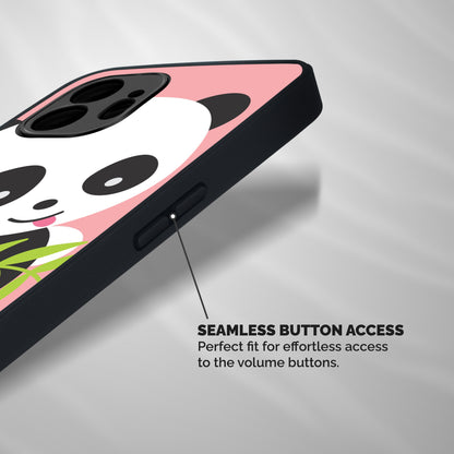 Cute Panda Pink Shockproof Hybrid Protection (Metal + TPU) Back Case Cover