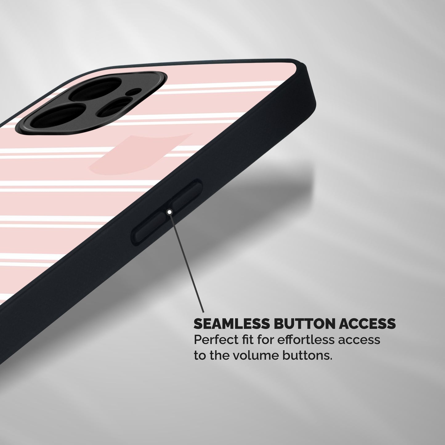 Cute Pocket Striped Shockproof Hybrid Protection (Metal + TPU) Back Case Cover