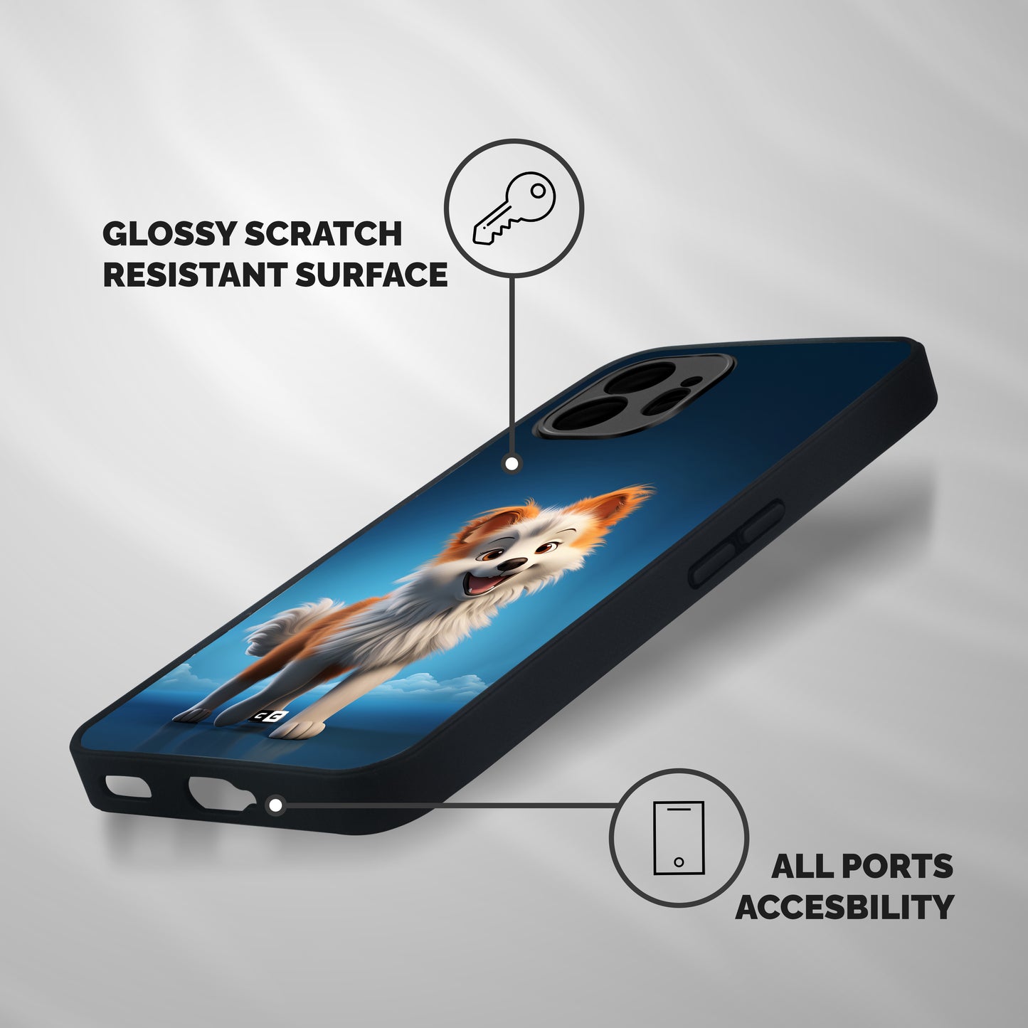 Cute Puppy Walking Shockproof Hybrid Protection (Metal + TPU) Back Case Cover
