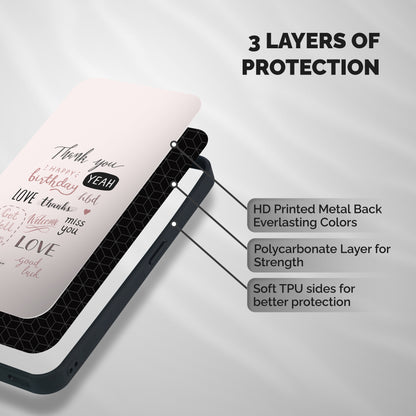 Cute Quotes Shockproof Hybrid Protection (Metal + TPU) Back Case Cover