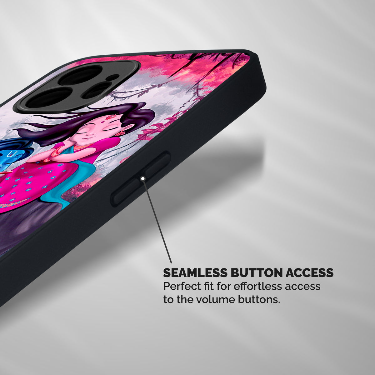 Cute Radha Krishna Shockproof Hybrid Protection (Metal + TPU) Back Case Cover