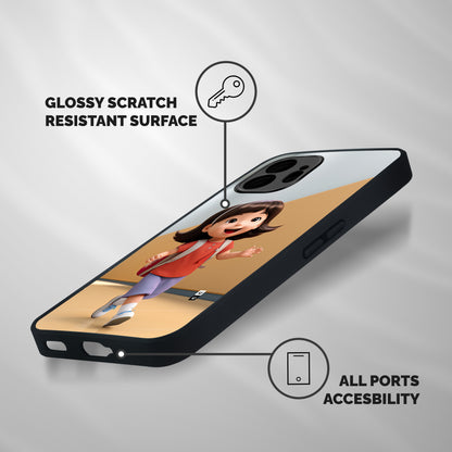 Cute School Girl Shockproof Hybrid Protection (Metal + TPU) Back Case Cover