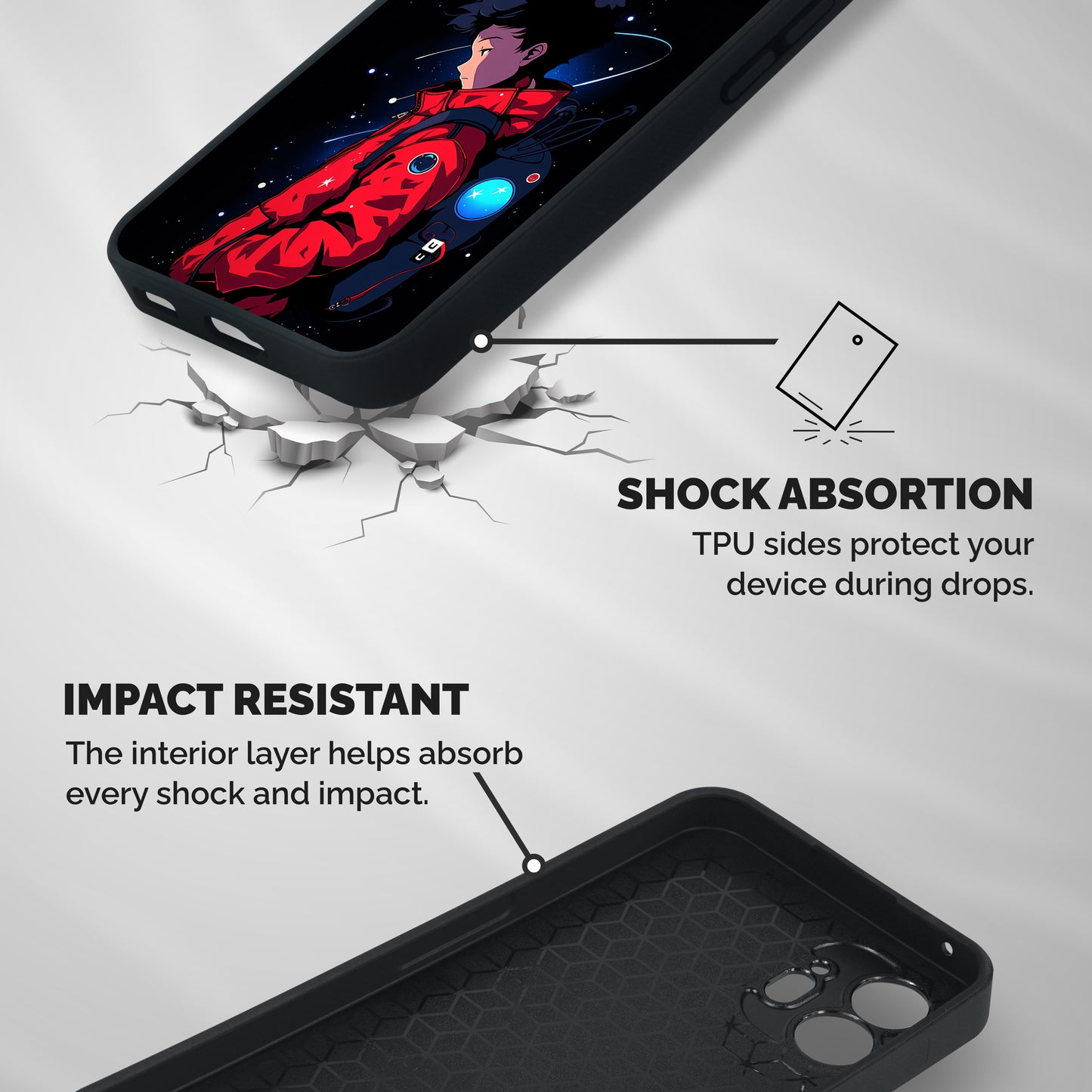 Cute Space Boy Shockproof Hybrid Protection (Metal + TPU) Back Case Cover
