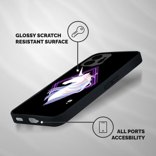 Cute Unicorn Illustration Shockproof Hybrid Protection (Metal + TPU) Back Case Cover