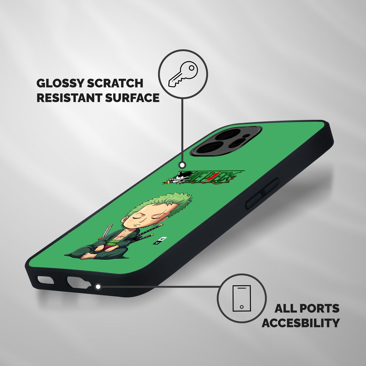 Cute Zoro Shockproof Hybrid Protection (Metal + TPU) Back Case Cover