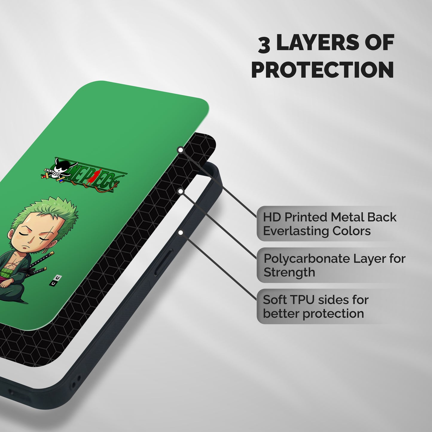 Cute Zoro Shockproof Hybrid Protection (Metal + TPU) Back Case Cover