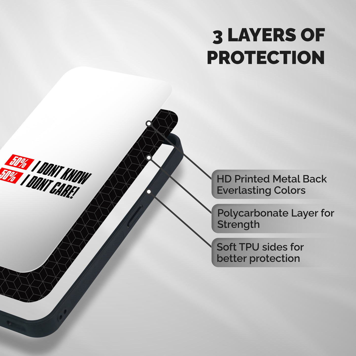 D Dont Know Shockproof Hybrid Protection (Metal + TPU) Back Case Cover
