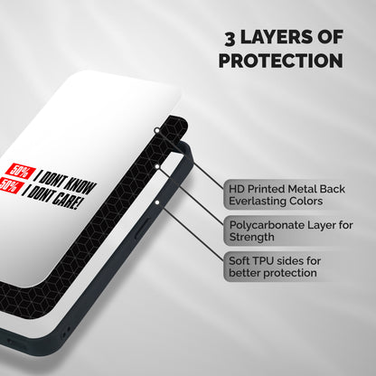 D Dont Know Shockproof Hybrid Protection (Metal + TPU) Back Case Cover