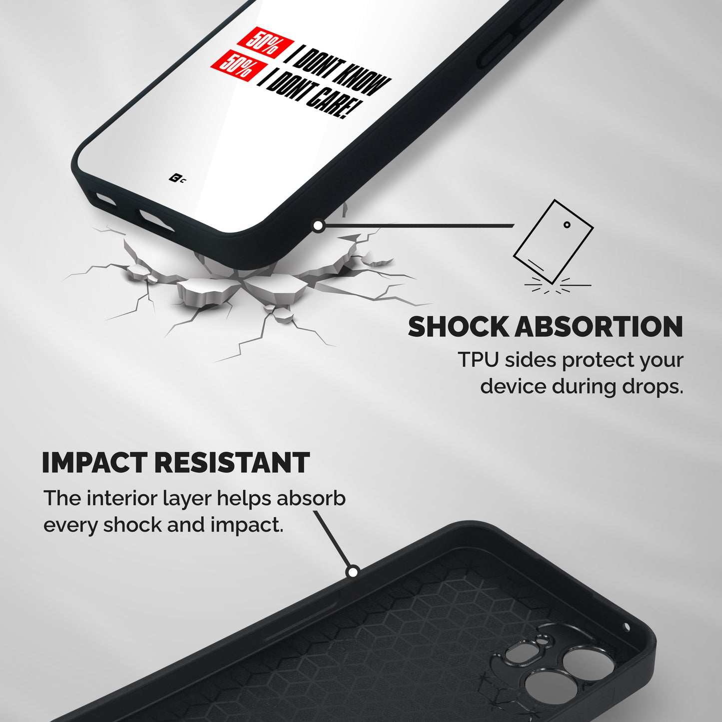 D Dont Know Shockproof Hybrid Protection (Metal + TPU) Back Case Cover