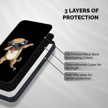 Dab Cool Dog Shockproof Hybrid Protection (Metal + TPU) Back Case Cover