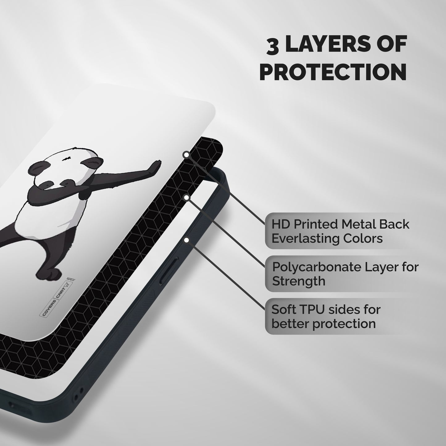 Dab Panda Shoot Shockproof Hybrid Protection (Metal + TPU) Back Case Cover