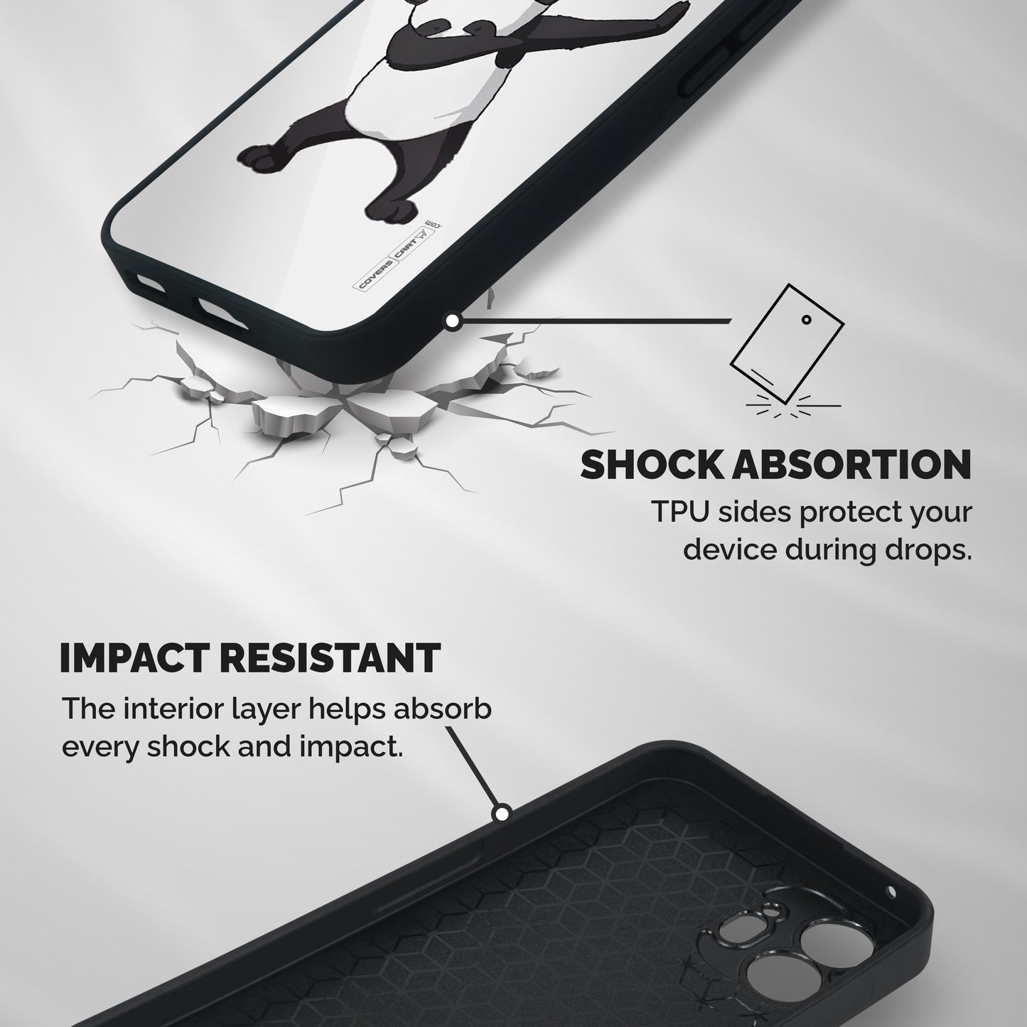 Dab Panda Shoot Shockproof Hybrid Protection (Metal + TPU) Back Case Cover