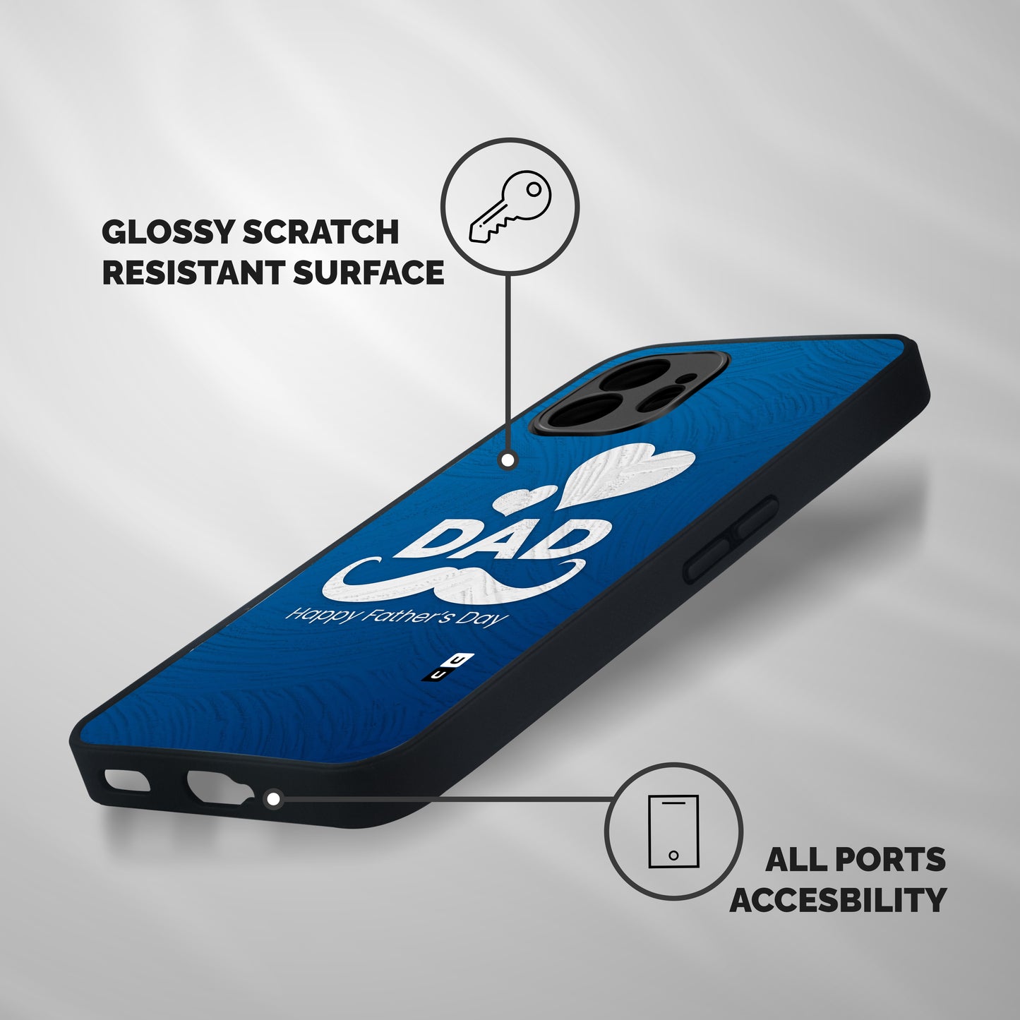 Dad Happy Fathers Day Shockproof Hybrid Protection (Metal + TPU) Back Case Cover