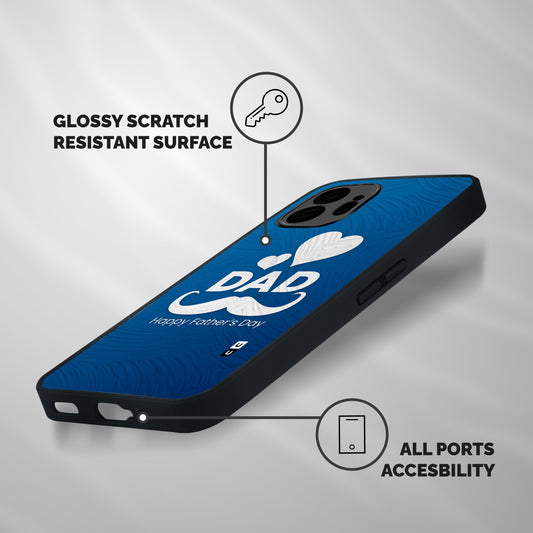Dad Happy Fathers Day Shockproof Hybrid Protection (Metal + TPU) Back Case Cover