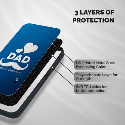 Dad Happy Fathers Day Shockproof Hybrid Protection (Metal + TPU) Back Case Cover