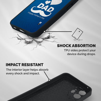 Dad Happy Fathers Day Shockproof Hybrid Protection (Metal + TPU) Back Case Cover
