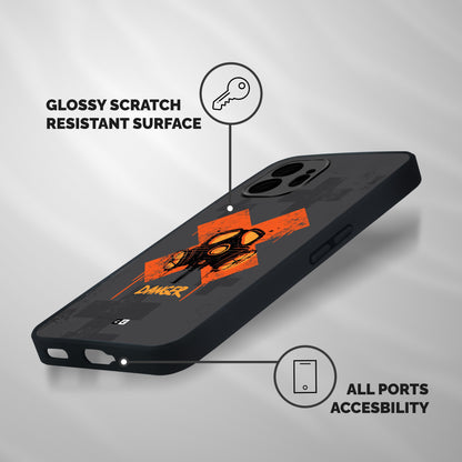 Danger Mask Shockproof Hybrid Protection (Metal + TPU) Back Case Cover