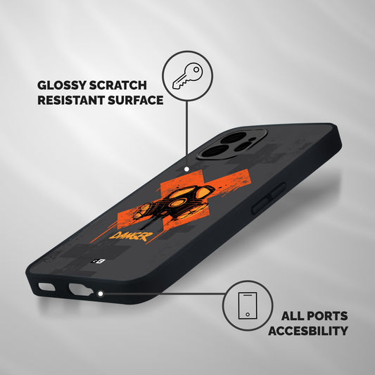 Danger Mask Shockproof Hybrid Protection (Metal + TPU) Back Case Cover