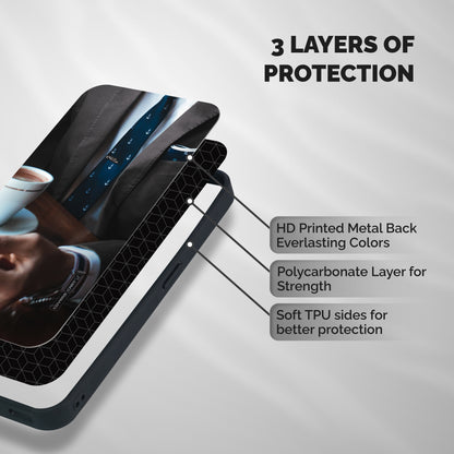 Dapper Suit Shockproof Hybrid Protection (Metal + TPU) Back Case Cover