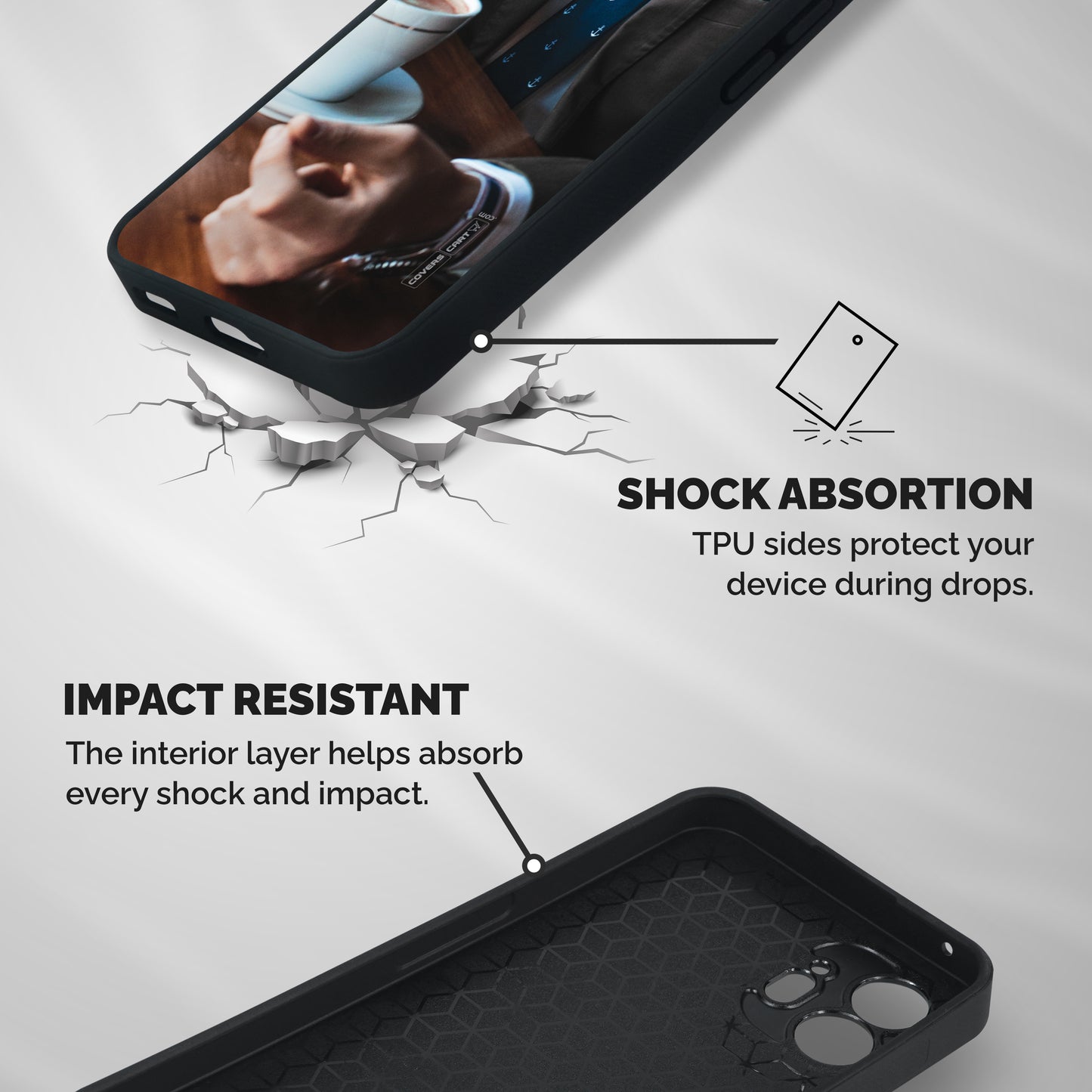 Dapper Suit Shockproof Hybrid Protection (Metal + TPU) Back Case Cover