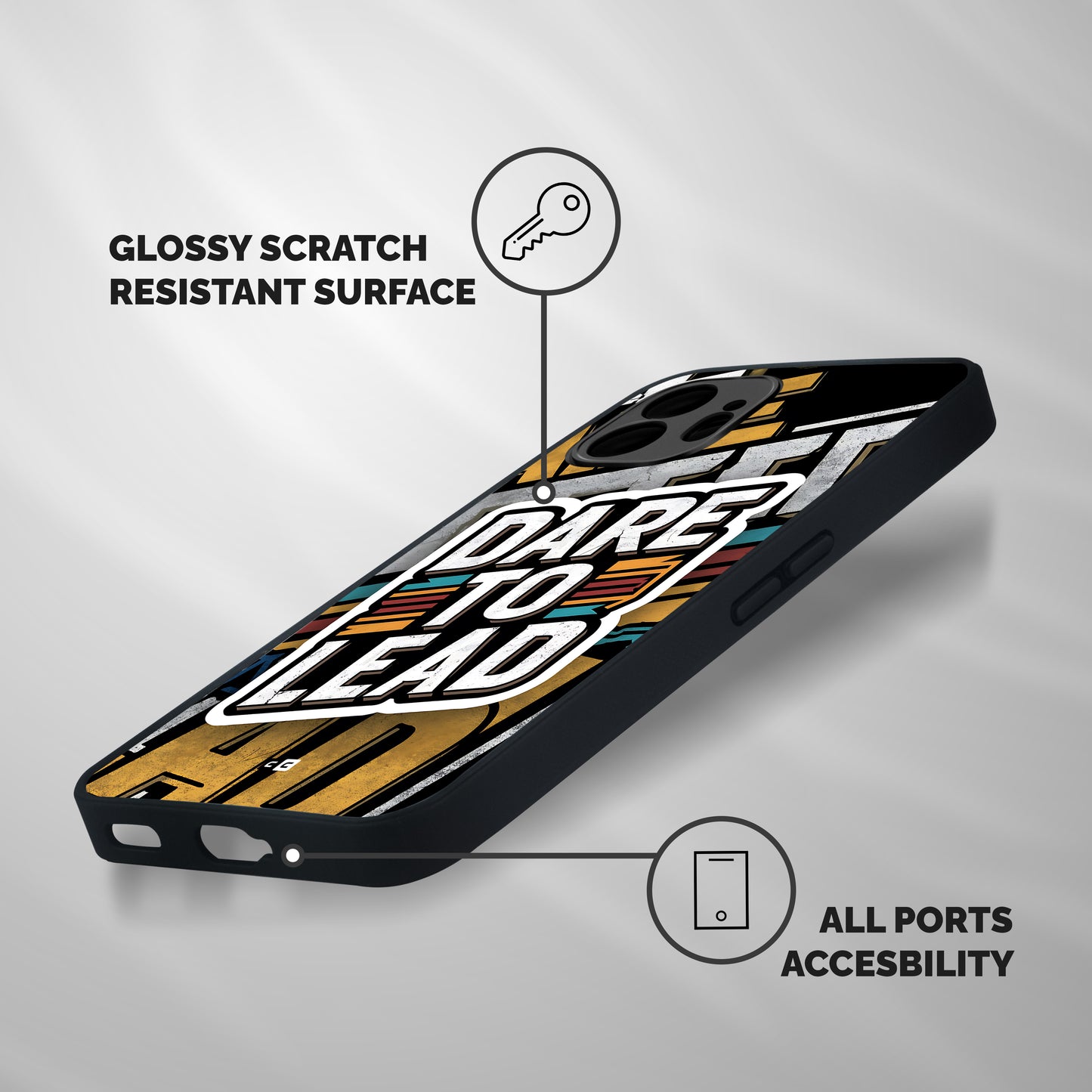 Dare To Lead Shockproof Hybrid Protection (Metal + TPU) Back Case Cover