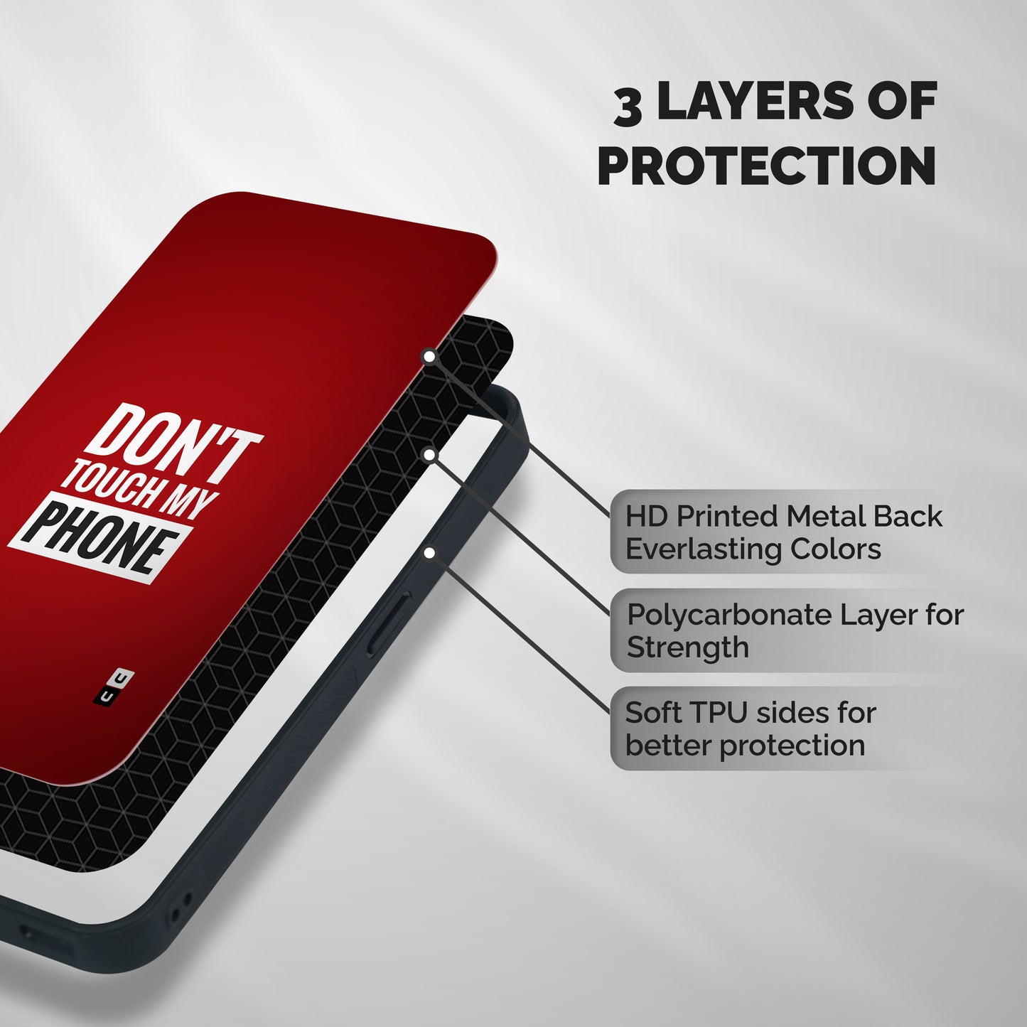 Dare To Touch Shockproof Hybrid Protection (Metal + TPU) Back Case Cover