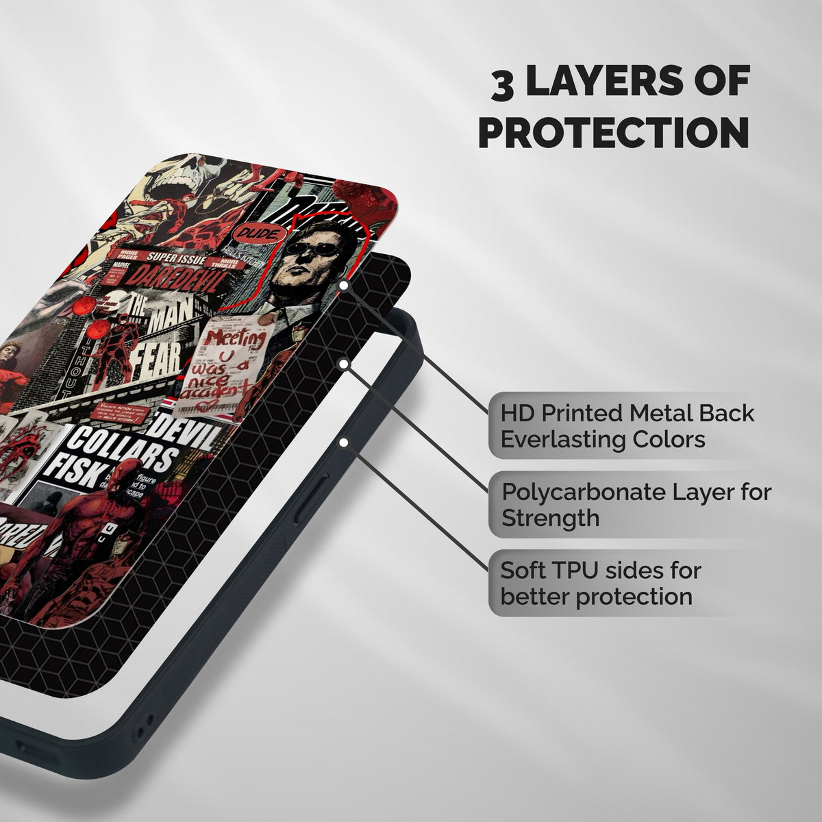 Daredevil Story Shockproof Hybrid Protection (Metal + TPU) Back Case Cover