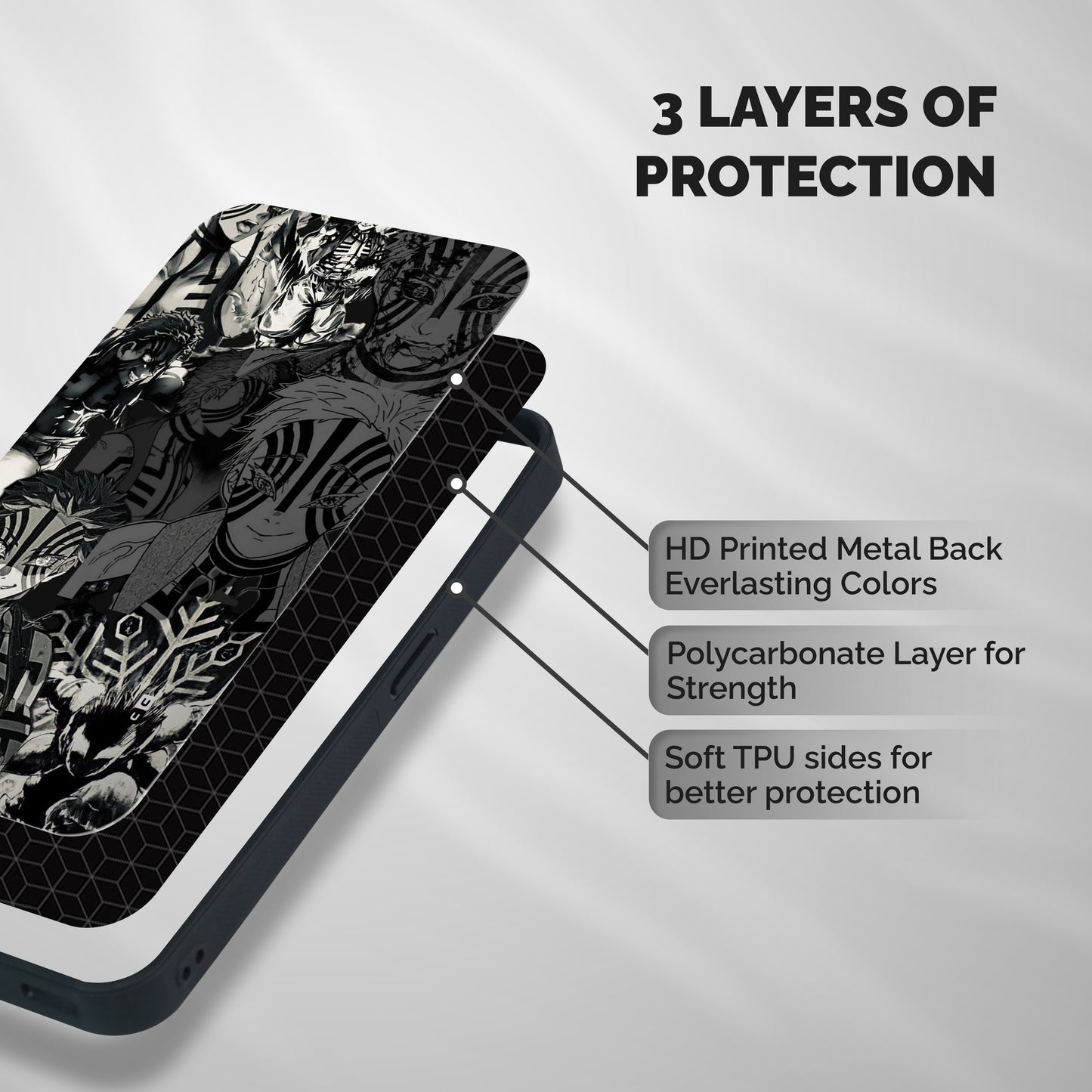 Dark Akaza Group Shockproof Hybrid Protection (Metal + TPU) Back Case Cover