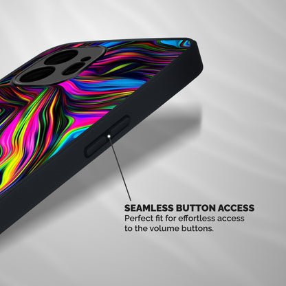 Dark Colorful Oil Abstract Shockproof Hybrid Protection (Metal + TPU) Back Case Cover