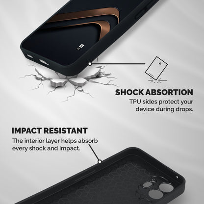 Dark Gold Stripes Shockproof Hybrid Protection (Metal + TPU) Back Case Cover