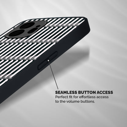 Dark Lines Pattern Shockproof Hybrid Protection (Metal + TPU) Back Case Cover