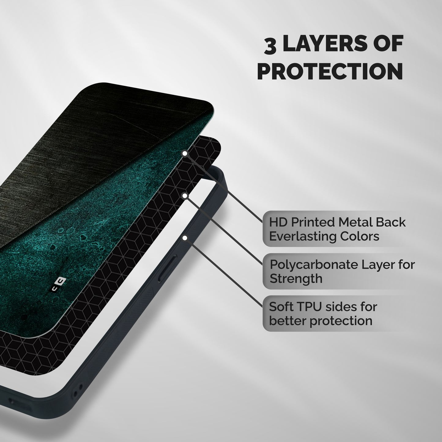 Dark Olive Green Shockproof Hybrid Protection (Metal + TPU) Back Case Cover