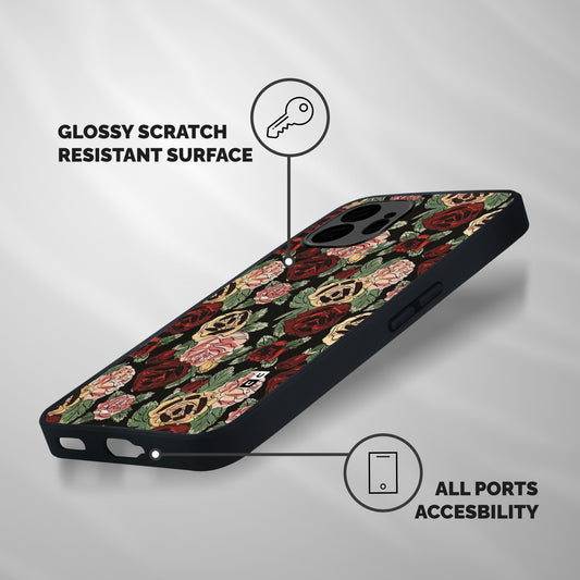 Dark Pastel Flowers Shockproof Hybrid Protection (Metal + TPU) Back Case Cover