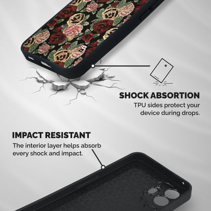 Dark Pastel Flowers Shockproof Hybrid Protection (Metal + TPU) Back Case Cover