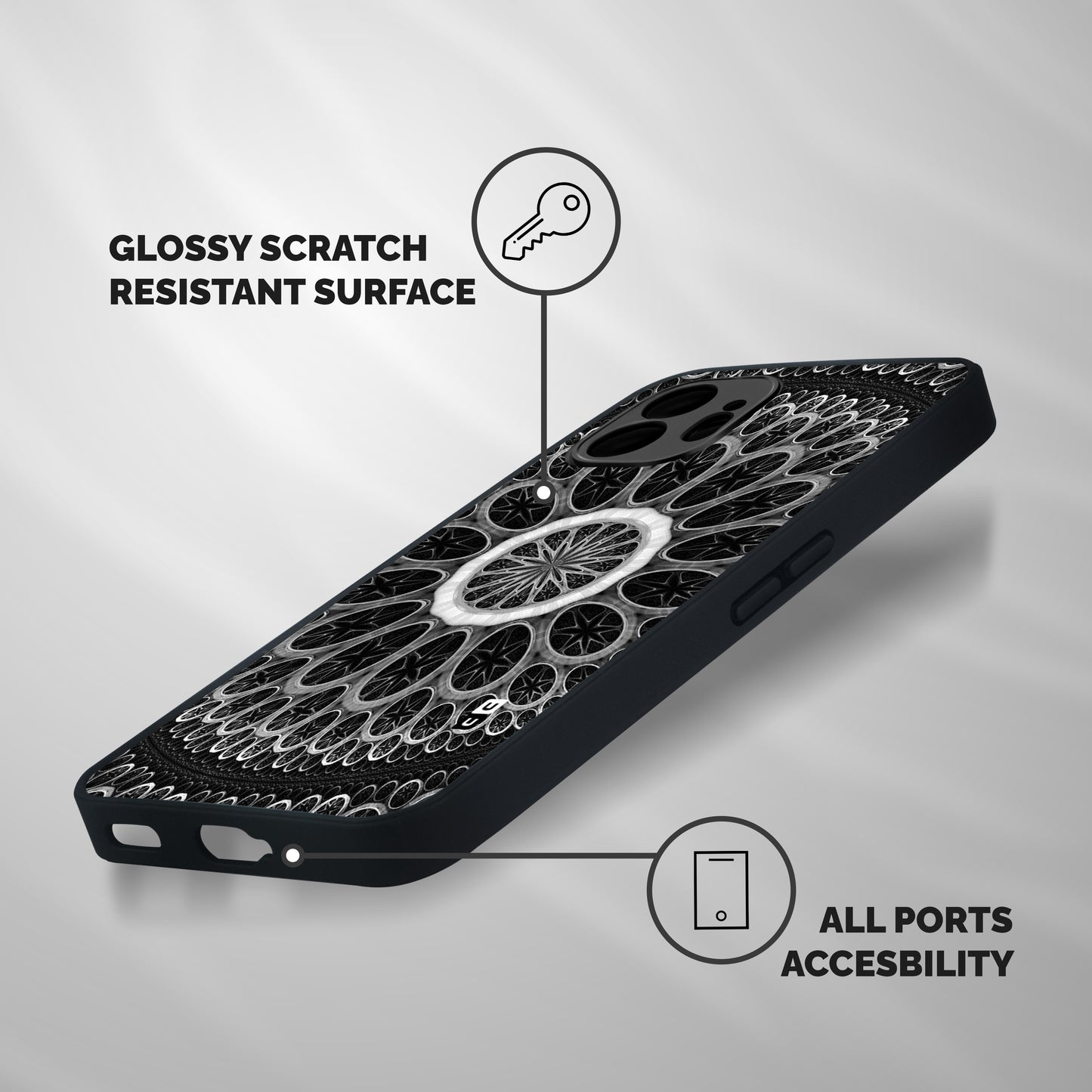 Dark Pattern Art Shockproof Hybrid Protection (Metal + TPU) Back Case Cover