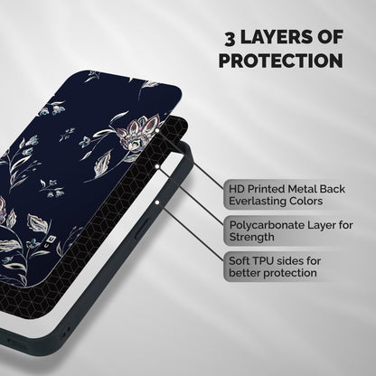 Dark Petals Shockproof Hybrid Protection (Metal + TPU) Back Case Cover