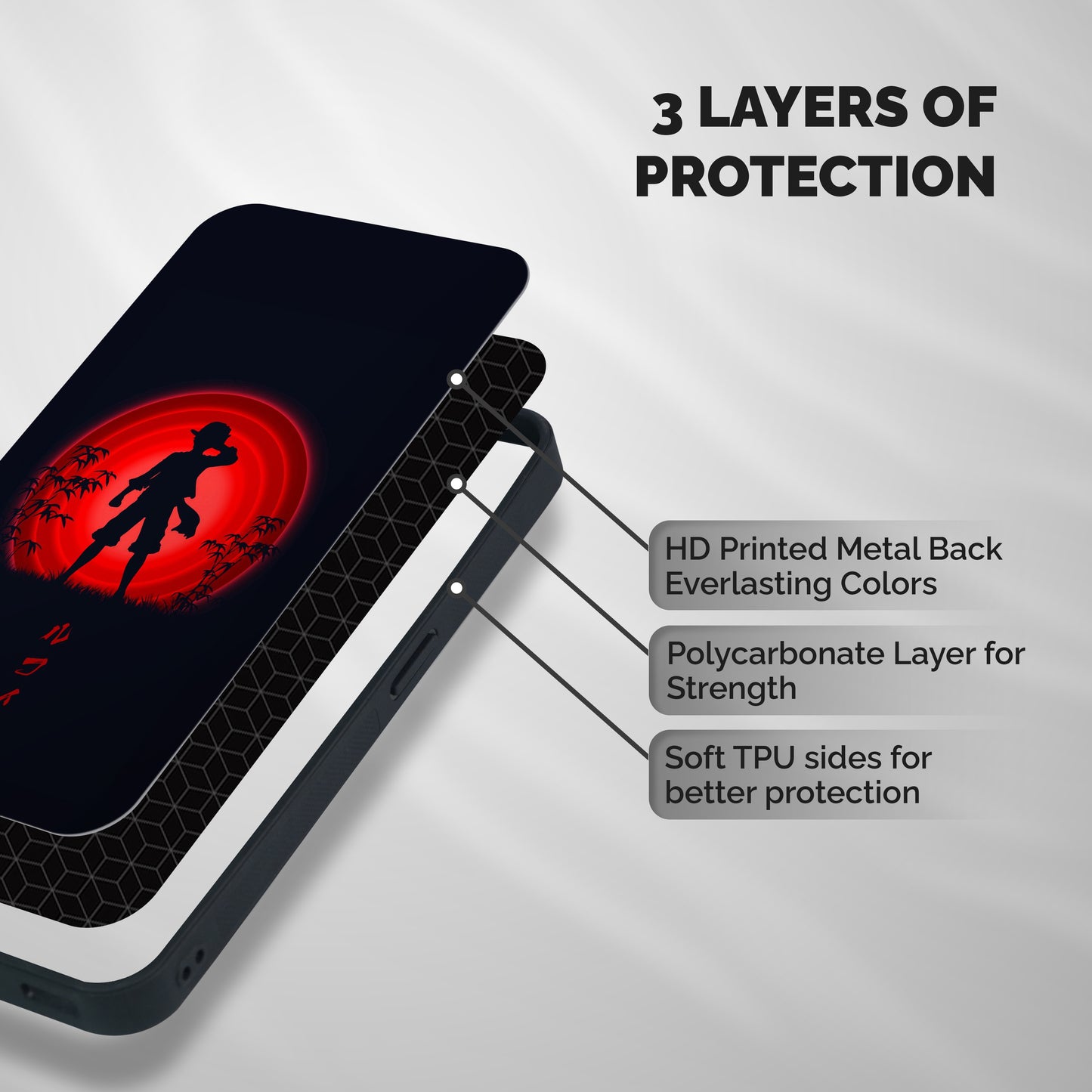 Dark Red Luffy Shockproof Hybrid Protection (Metal + TPU) Back Case Cover