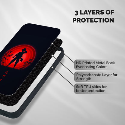 Dark Red Luffy Shockproof Hybrid Protection (Metal + TPU) Back Case Cover