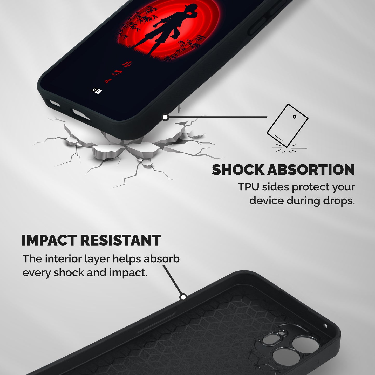 Dark Red Luffy Shockproof Hybrid Protection (Metal + TPU) Back Case Cover